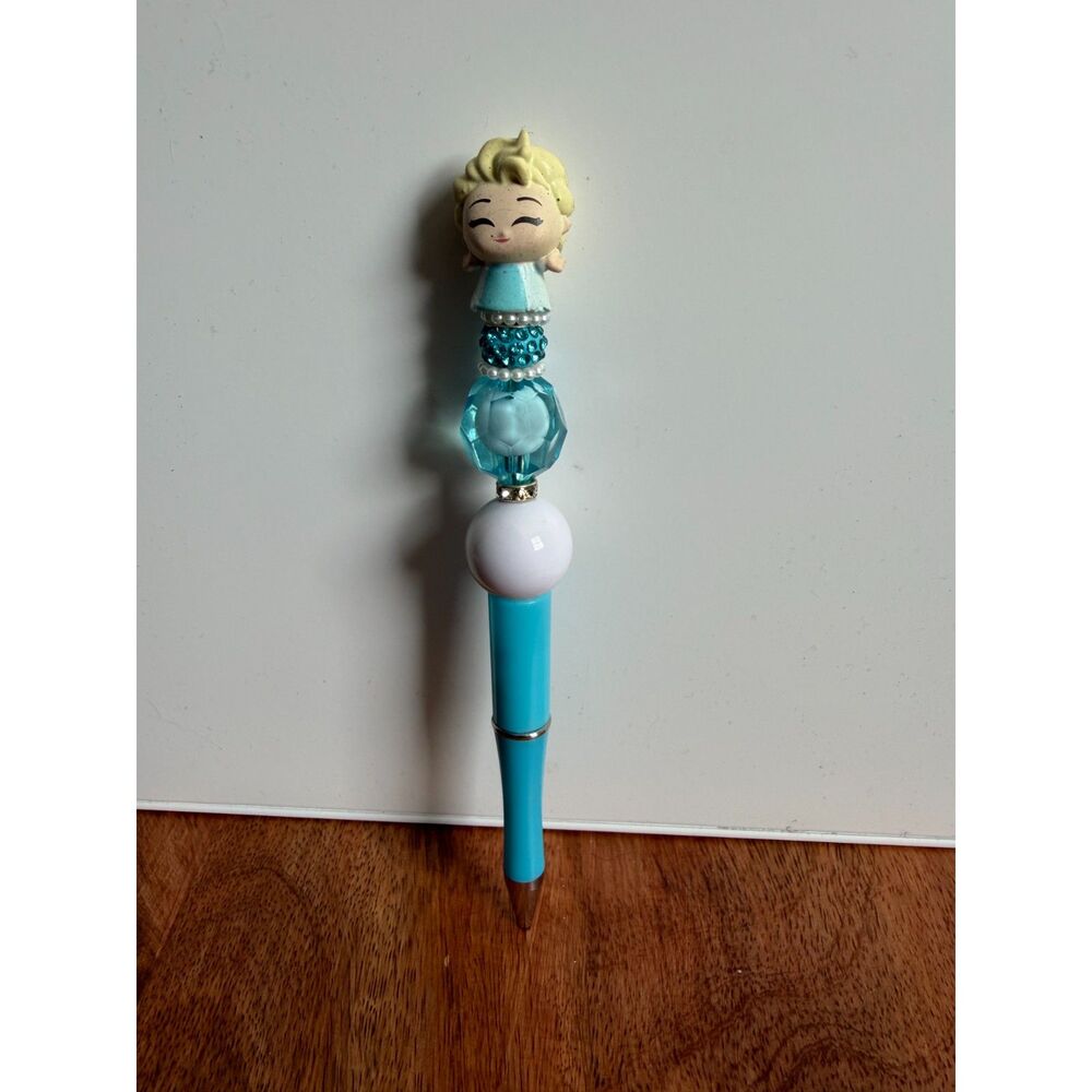 Elsa Beaded Pen – Disney Doorables Squishalot Frozen Kawaii Ballpoint Pen